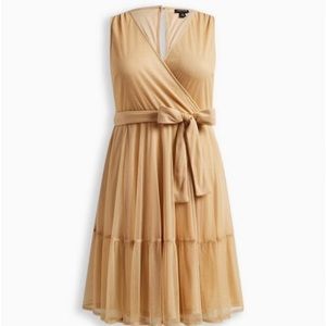 torrid Glitter Lurex Surplice At the Knee Tiered Dress 6X NWT